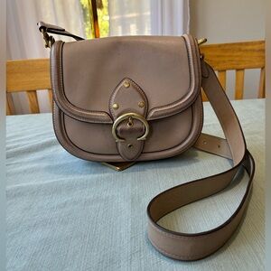 Coach Taupe Beat Saddle Bag Leather Crossbody C0749